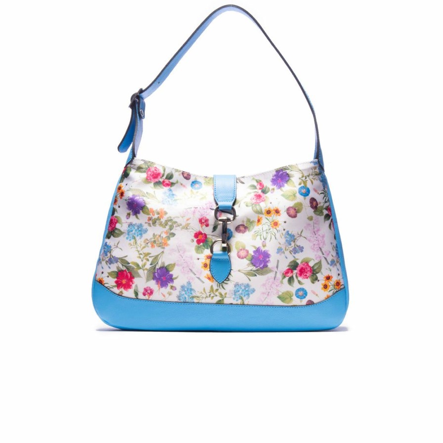 Bags L'Intervalle | L'Intervalle Women Hedy Light Blue Flower Leather