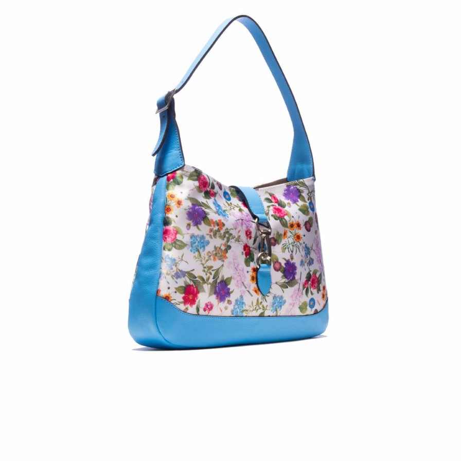 Bags L'Intervalle | L'Intervalle Women Hedy Light Blue Flower Leather