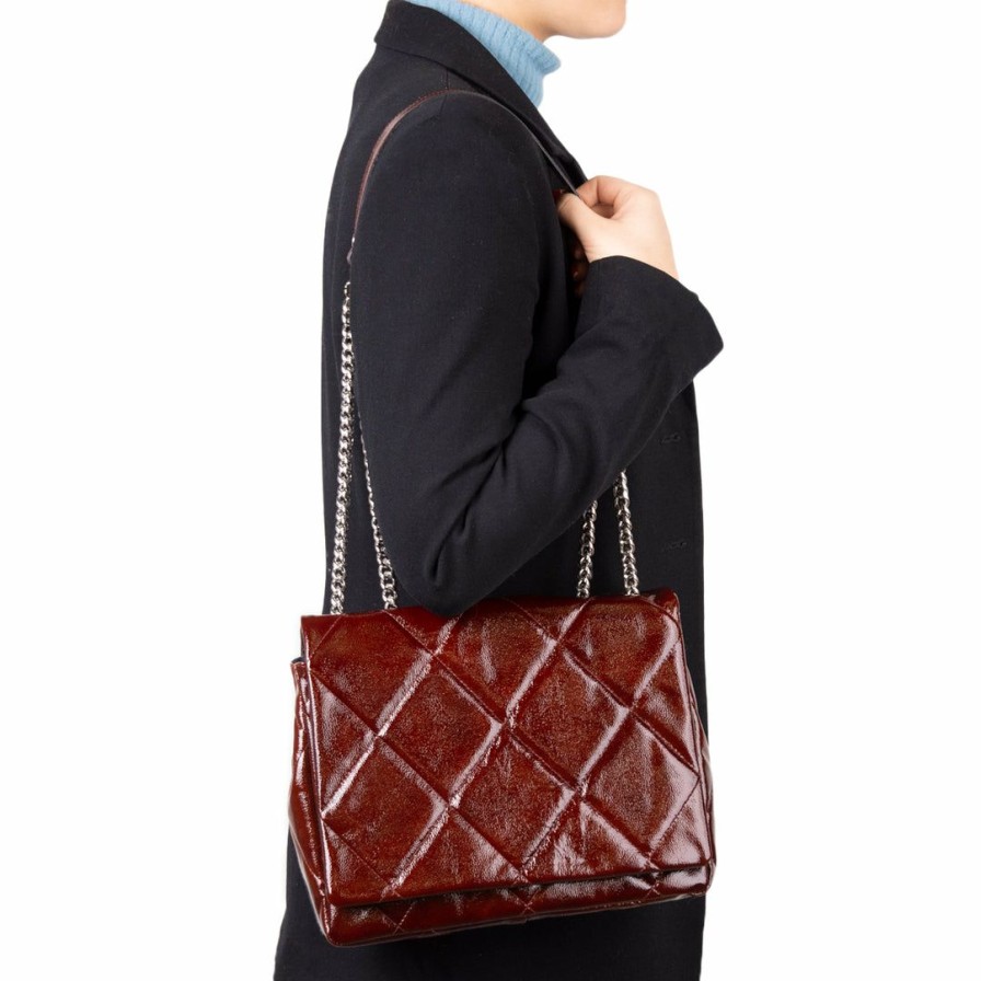 Bags L'Intervalle | L'Intervalle Monna Brown Patent Women Brown Patent/Vernis Cuir Brun