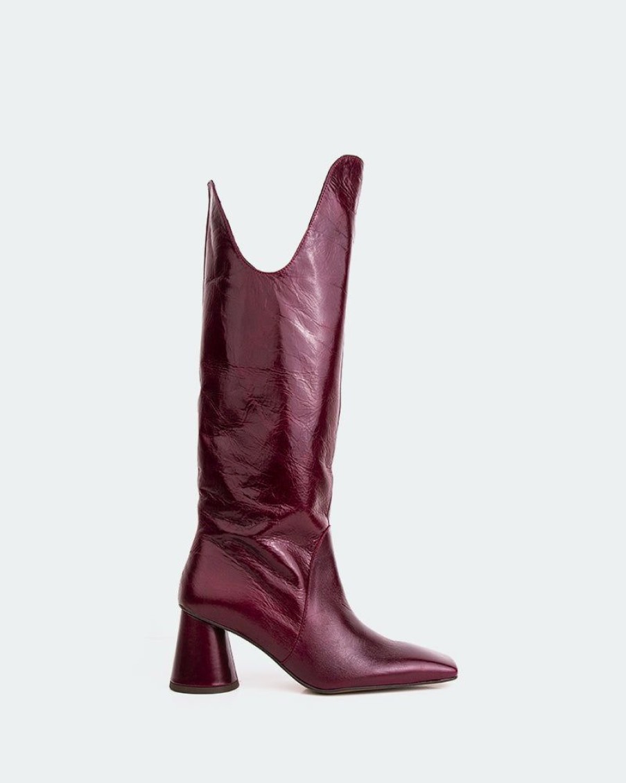 Women L'Intervalle | L'Intervalle Mitski Burgundy Leather Burgundy Leather/Cuir Bordeau