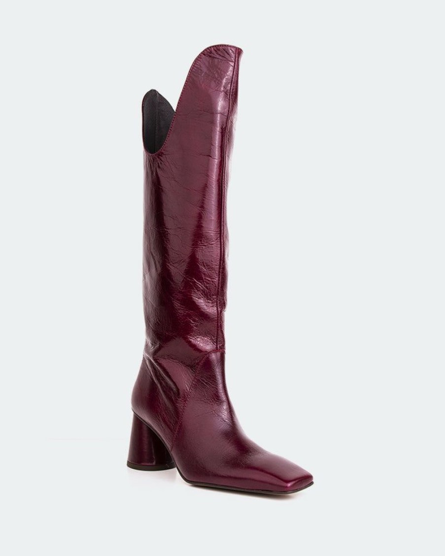 Women L'Intervalle | L'Intervalle Mitski Burgundy Leather Burgundy Leather/Cuir Bordeau