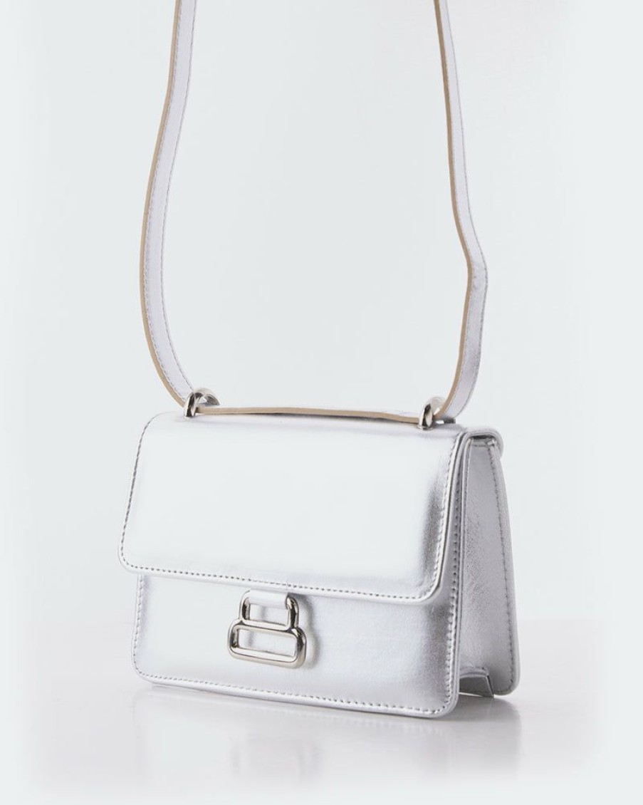 Bags L'Intervalle | L'Intervalle Women Breezy Silver Leather Silver Leather/Cuir Argente