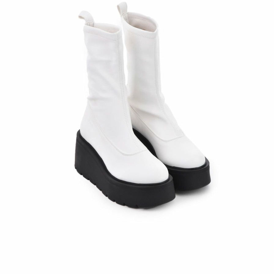 Women L'Intervalle | L'Intervalle Boston White Leather Stretch