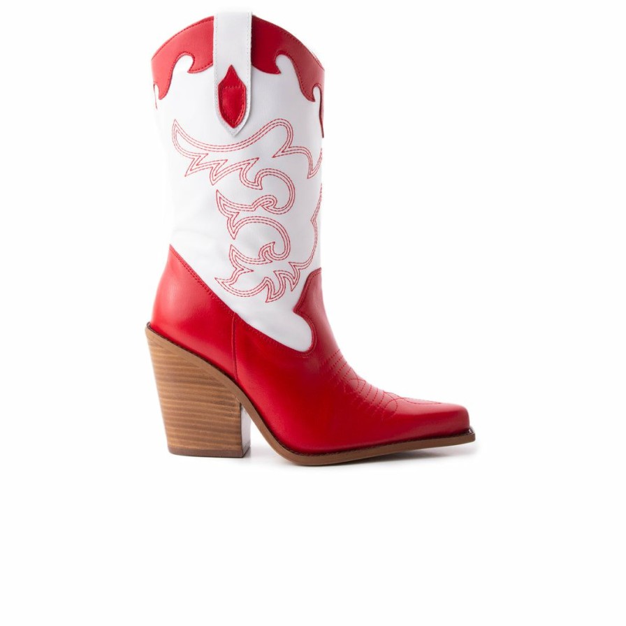 Women L'Intervalle | L'Intervalle Women Cavalia Red White Leather Red White Leather/Cuir Rouge Blanc