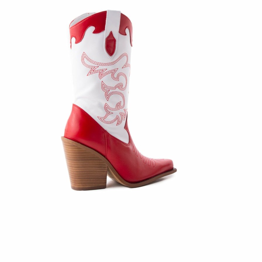 Women L'Intervalle | L'Intervalle Women Cavalia Red White Leather Red White Leather/Cuir Rouge Blanc