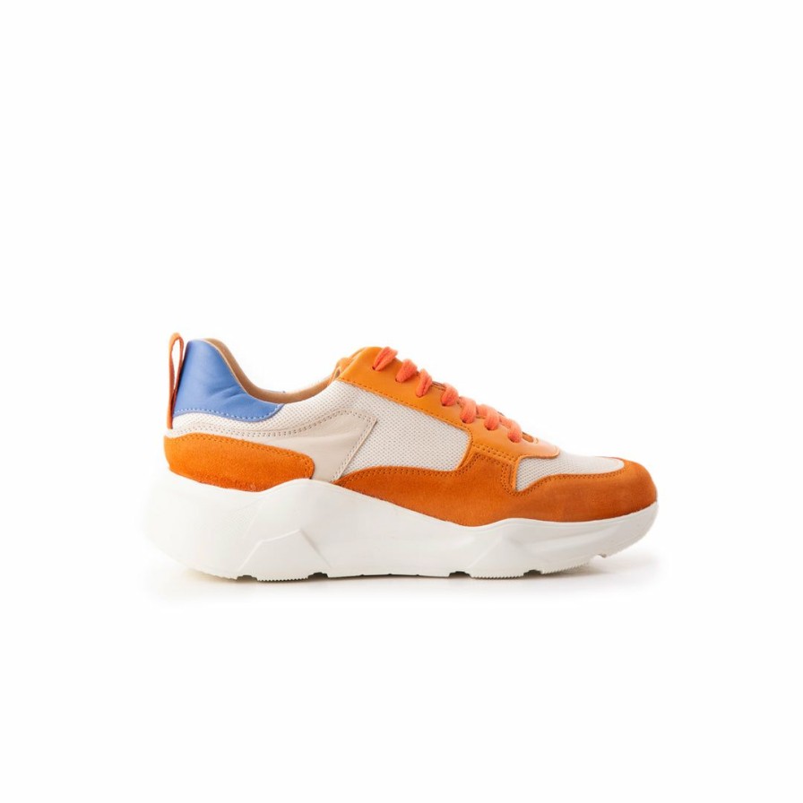 Women L'Intervalle | L'Intervalle Lauper Orange Leather Mix Women Orange Leather Mix/Cuir Orange Mix