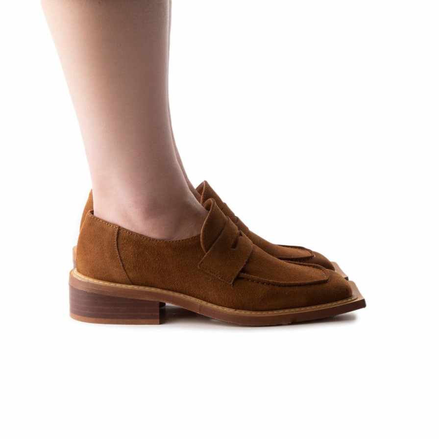 Women L'Intervalle | L'Intervalle Women Malaya Tan Suede Tan Leather/Cuir Ocre