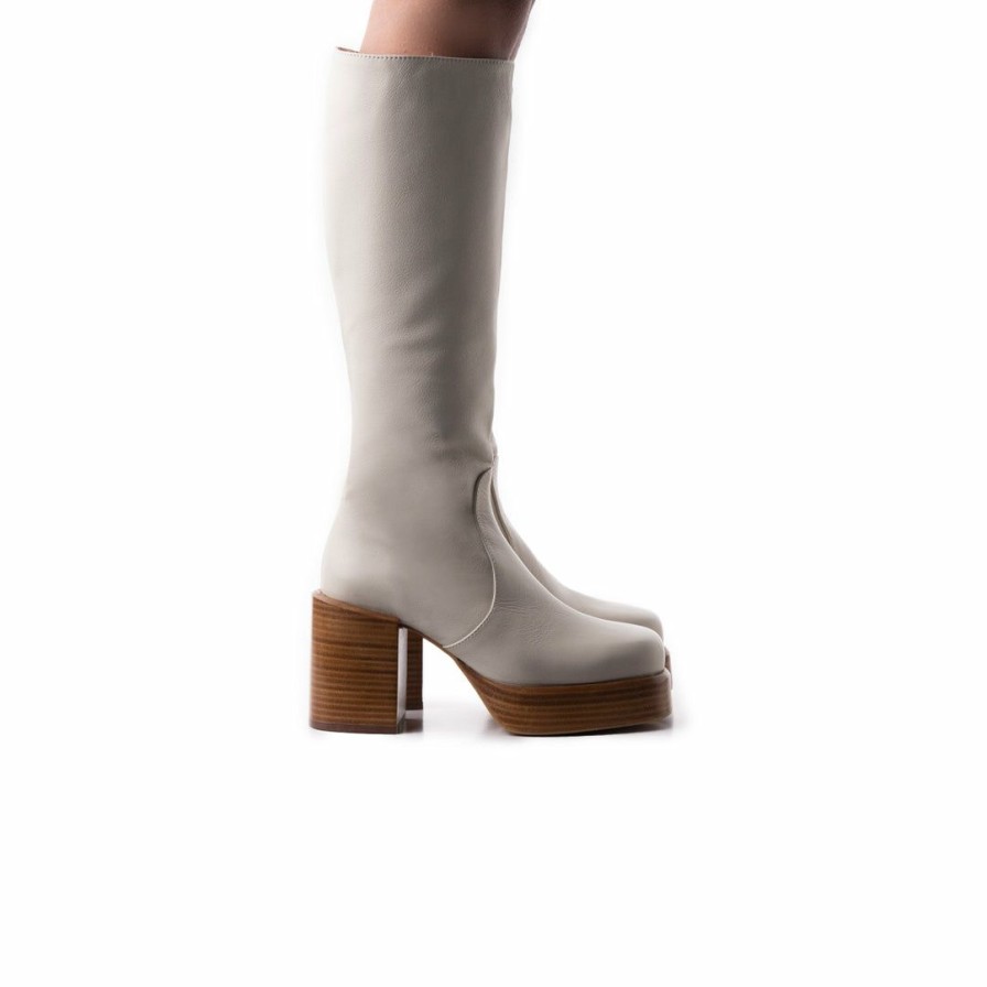 Women L'Intervalle | L'Intervalle Earl Women Off White Leather