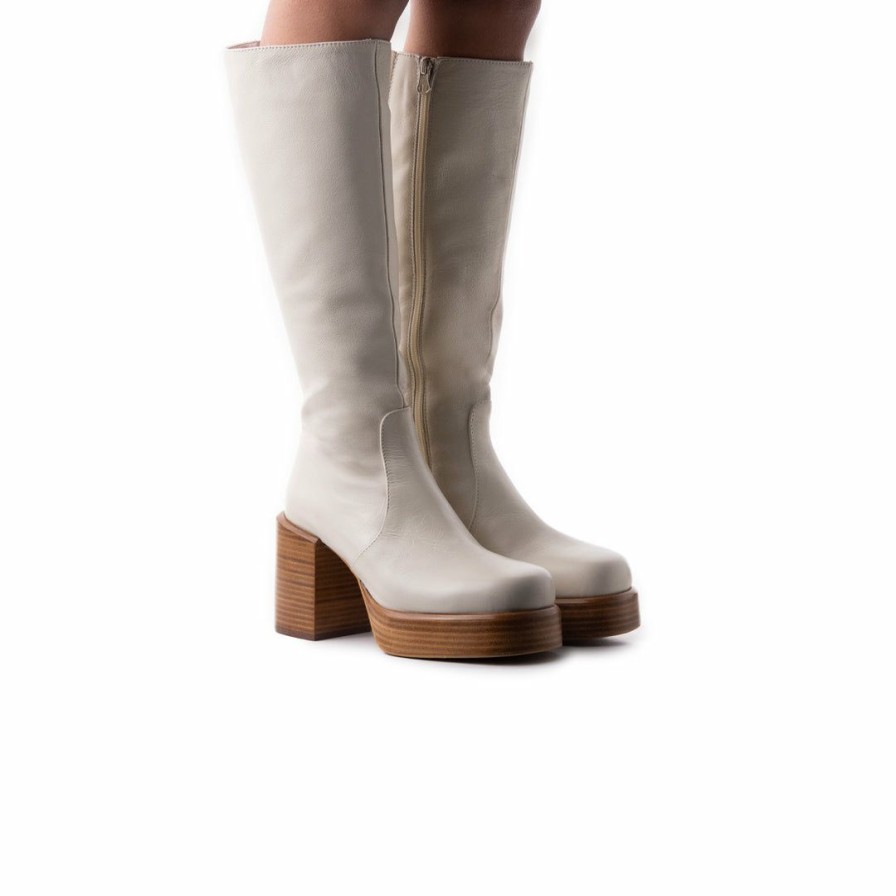 Women L'Intervalle | L'Intervalle Earl Women Off White Leather