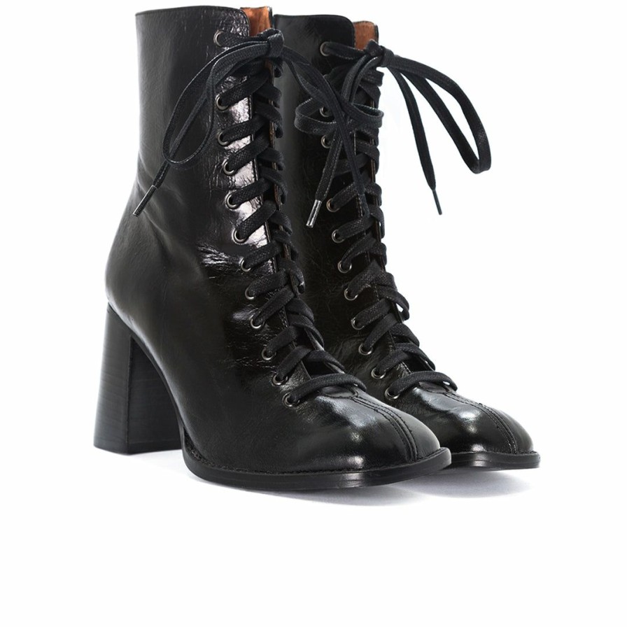 Women L'Intervalle | L'Intervalle Clayton Black Leather Ankle Boots