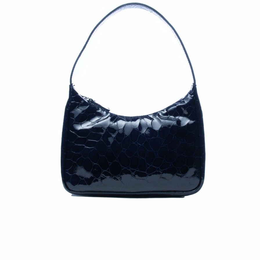 Bags L'Intervalle | L'Intervalle Bags City Navy Shiny Croco