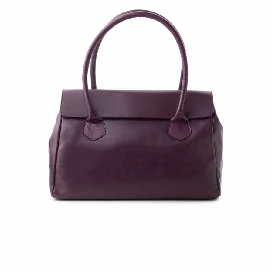 Bags L'Intervalle | L'Intervalle Mazarine Dark Purple Leather Dark Purple Leather/Cuir Mauve Fonce