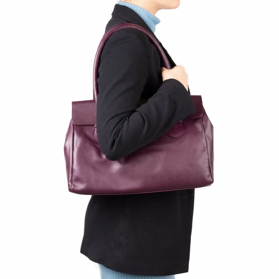 Bags L'Intervalle | L'Intervalle Mazarine Dark Purple Leather Dark Purple Leather/Cuir Mauve Fonce