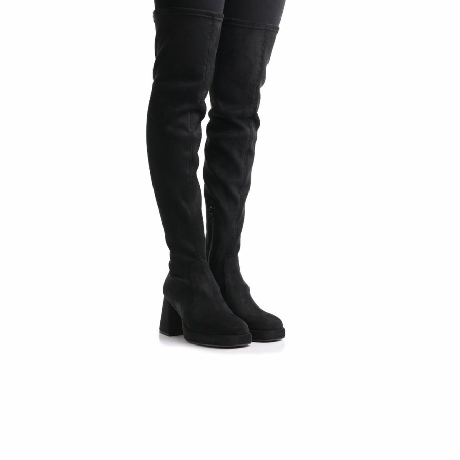 Women L'Intervalle | L'Intervalle Oakwood Women Black Suede Stretch