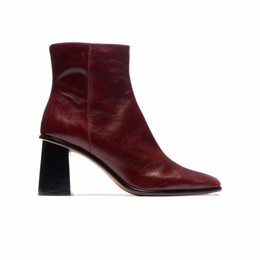 Women L'Intervalle | L'Intervalle Rosabel Burgundy Leather Women