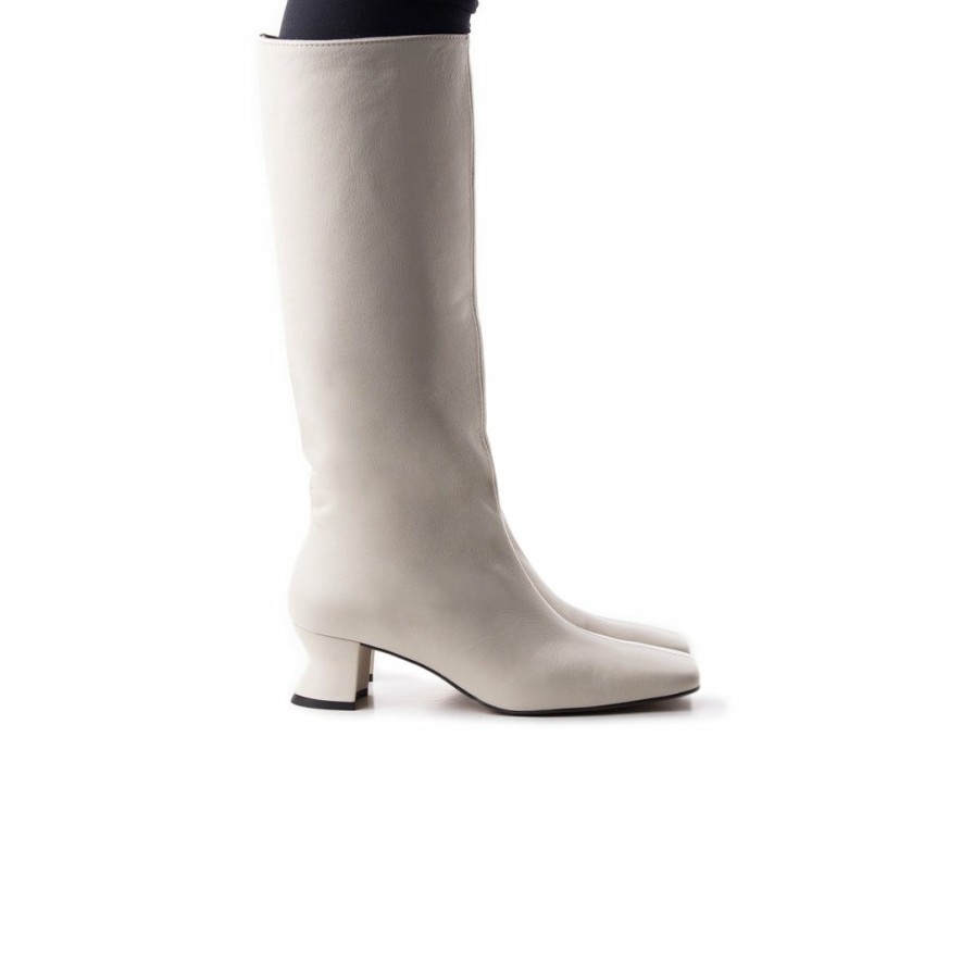 Women L'Intervalle | L'Intervalle Women Gatsby Off White Leather