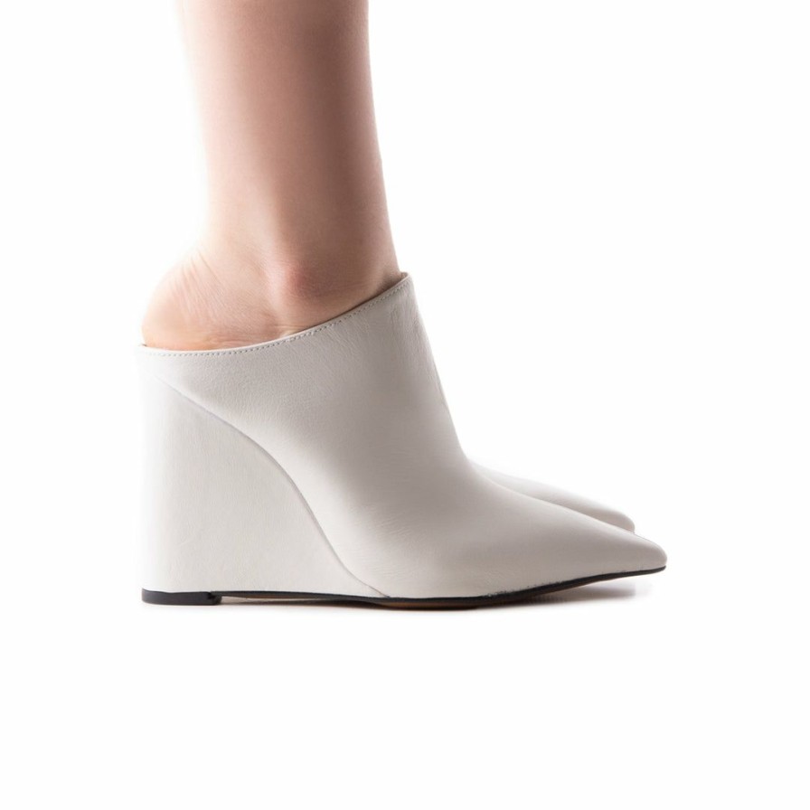 Women L'Intervalle | L'Intervalle Freya White Leather White Leather/Cuir Blanc