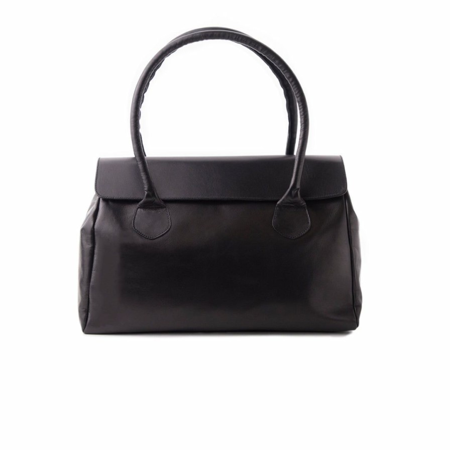 Bags L'Intervalle | L'Intervalle Mazarine Black Leather Black Leather/Cuir Noir