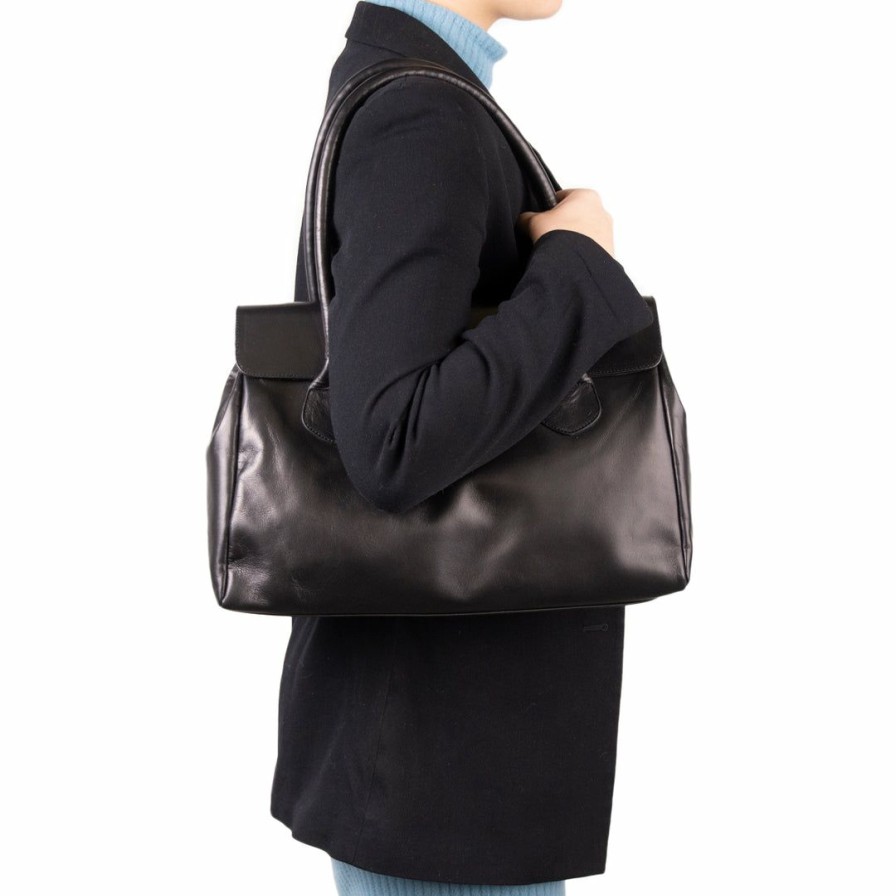 Bags L'Intervalle | L'Intervalle Mazarine Black Leather Black Leather/Cuir Noir