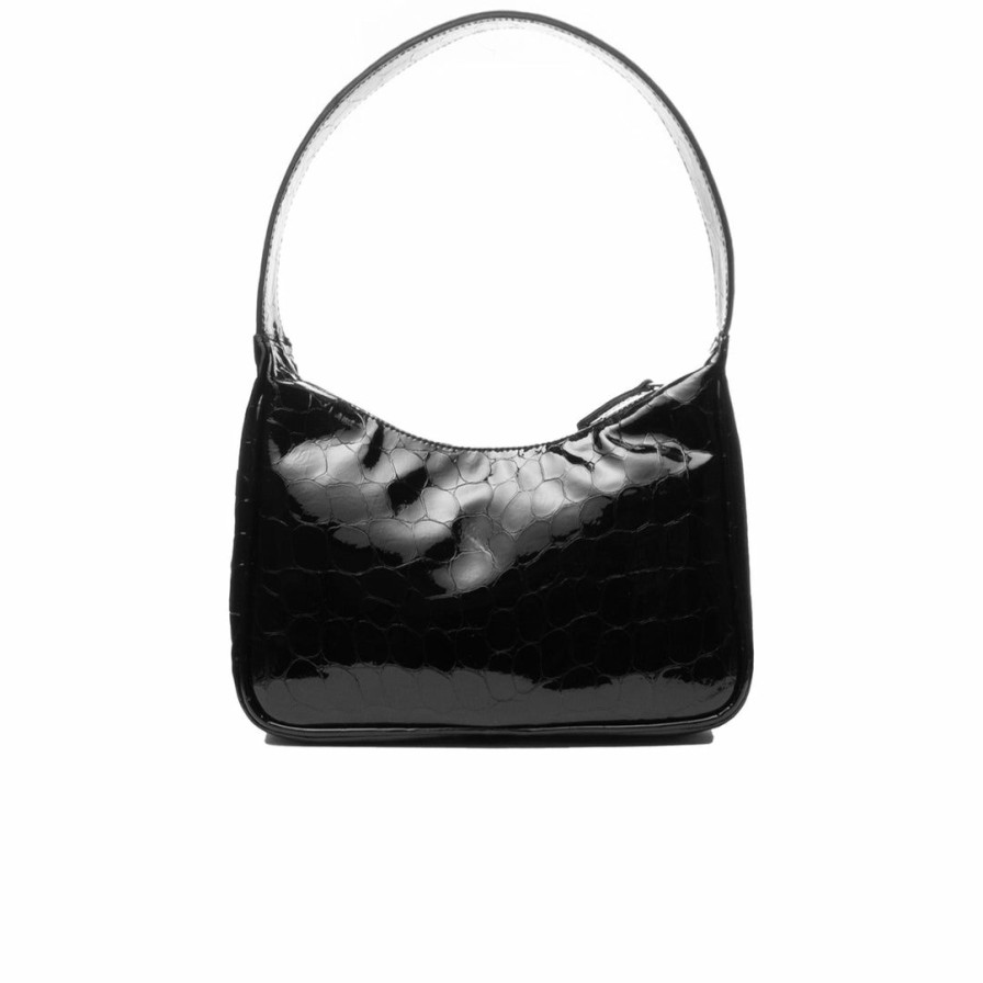 Bags L'Intervalle | L'Intervalle City Black Shiny Croco