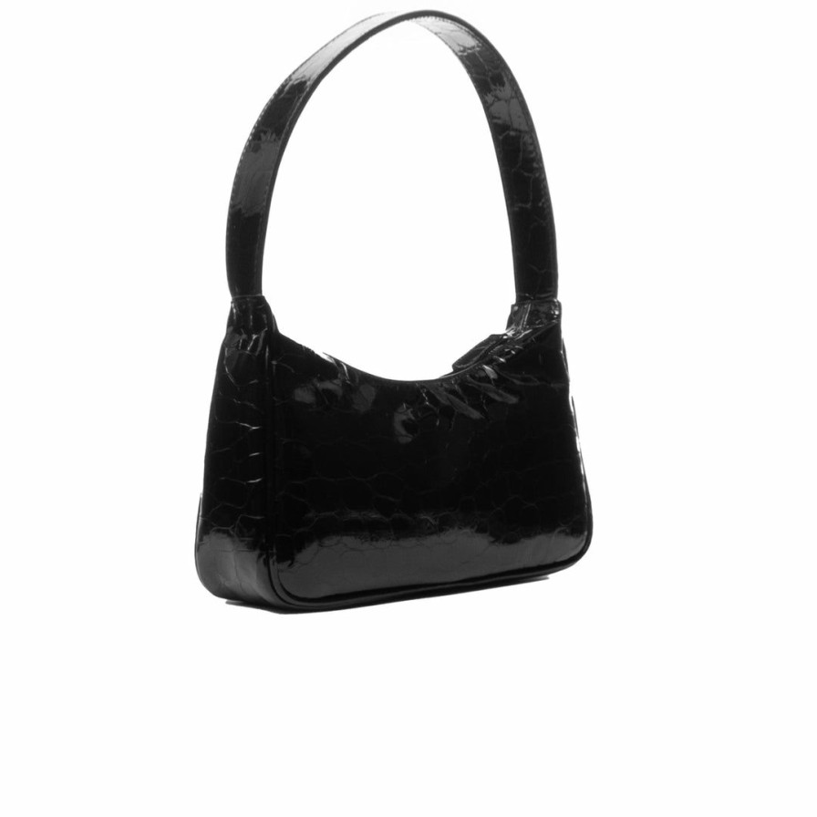 Bags L'Intervalle | L'Intervalle City Black Shiny Croco