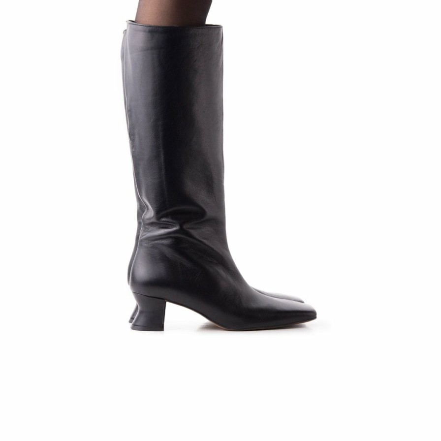 Women L'Intervalle | L'Intervalle Gatsby Black Leather