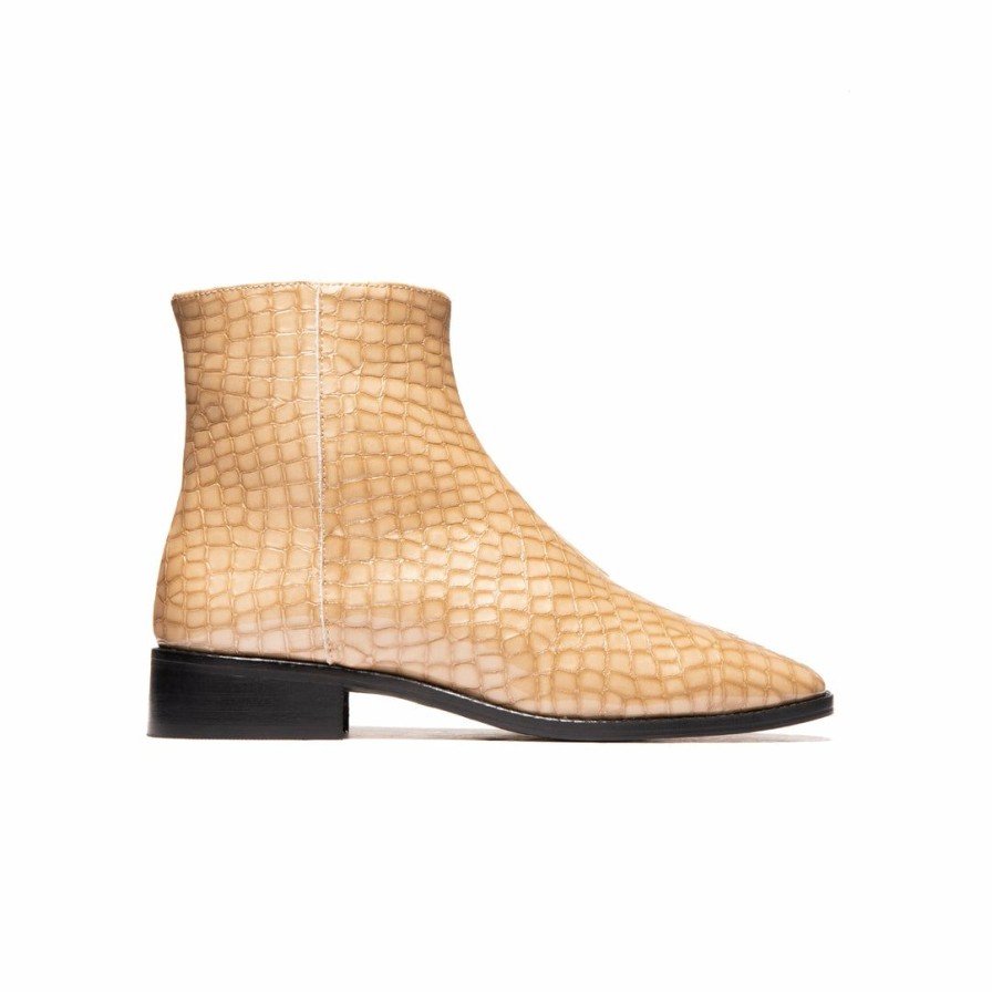 Women L'Intervalle | L'Intervalle Latvia Beige Patent Croco Women