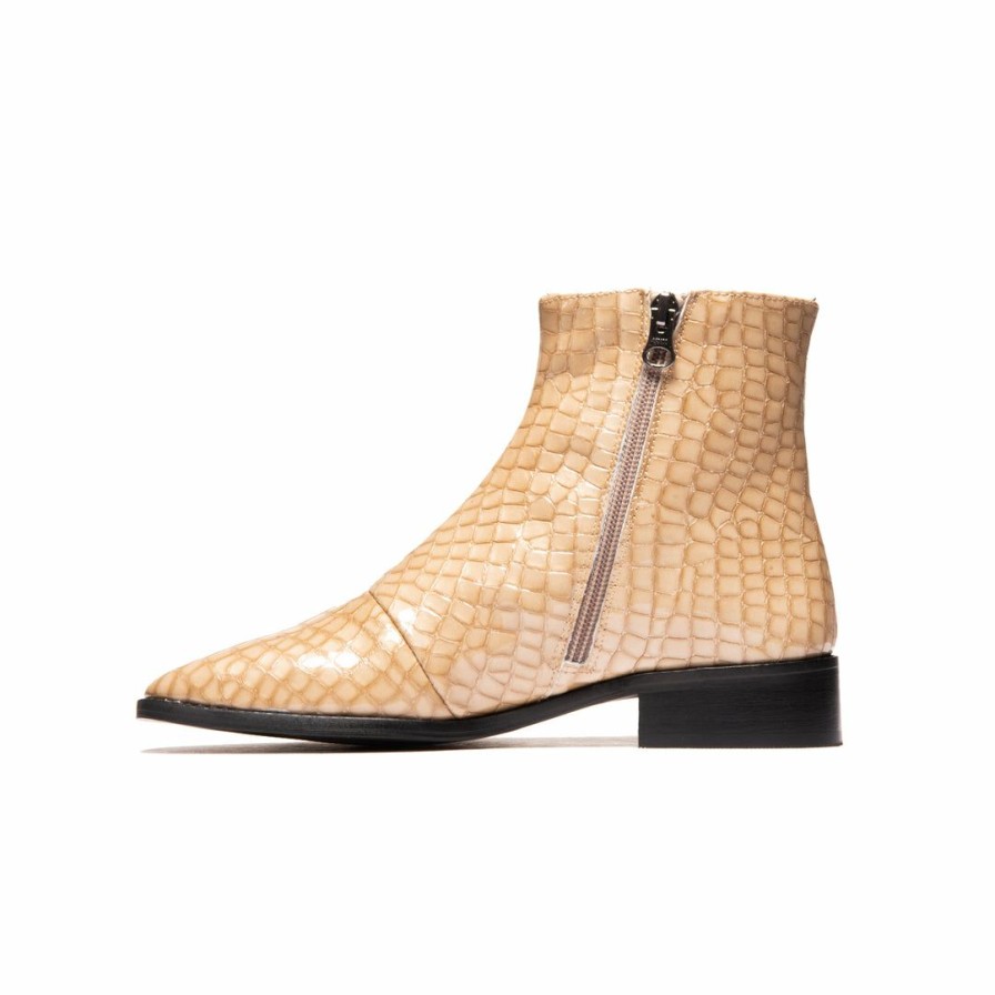 Women L'Intervalle | L'Intervalle Latvia Beige Patent Croco Women