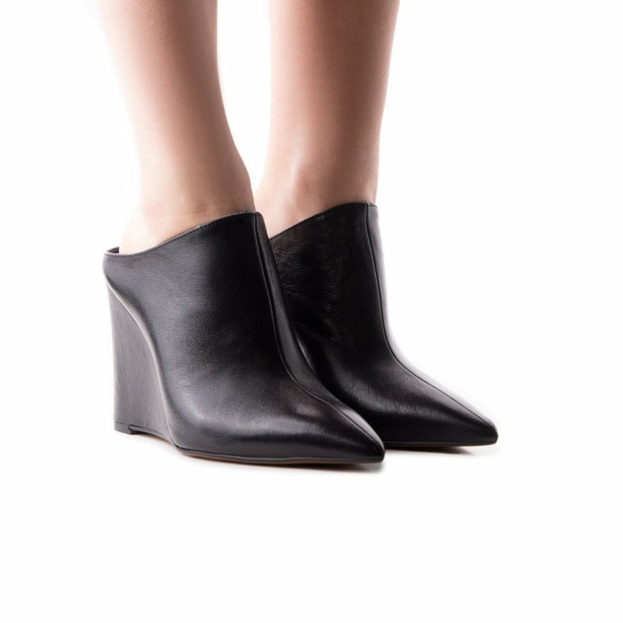 Women L'Intervalle | L'Intervalle Freya Black Leather Women Black Leather/Cuir Noir