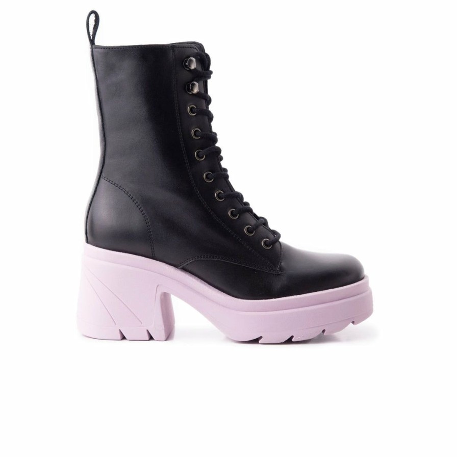 Women L'Intervalle | L'Intervalle Romeo Women Black/Lilac Leather