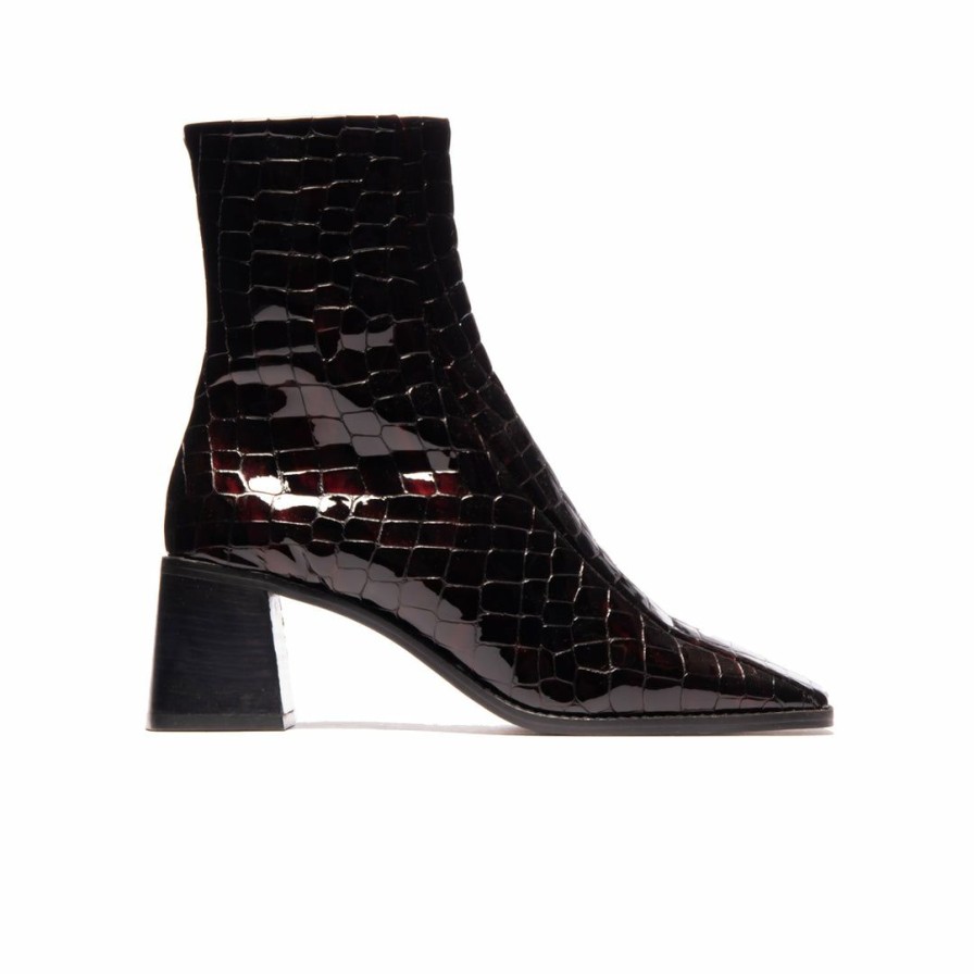 Women L'Intervalle | L'Intervalle Bogart Bordeaux Shiny Croco Bordeau Shiny Croco