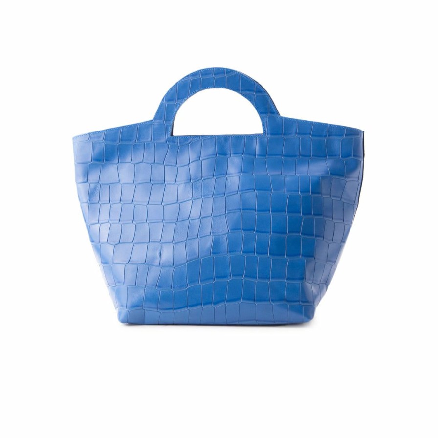 Bags L'Intervalle | L'Intervalle Nita Blue Croco Women Blue Croco/Croco Bleu