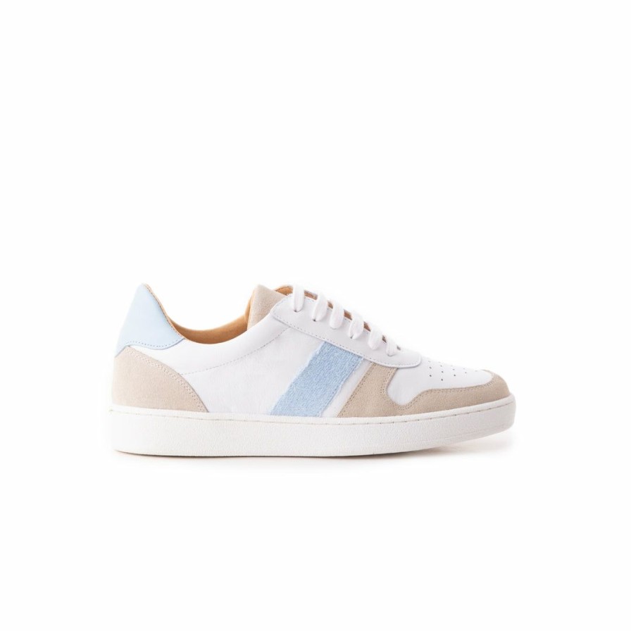 Women L'Intervalle | L'Intervalle Karma White Blue Leather Women White Blue Leather/Cuir Blanc Bleu