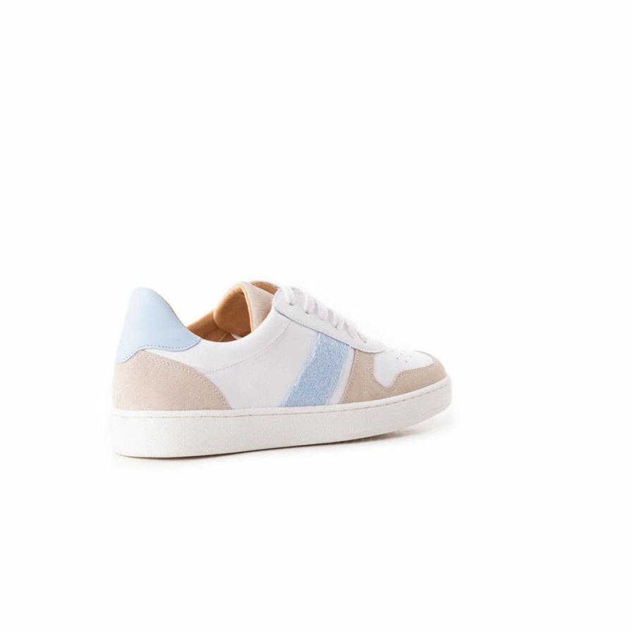 Women L'Intervalle | L'Intervalle Karma White Blue Leather Women White Blue Leather/Cuir Blanc Bleu