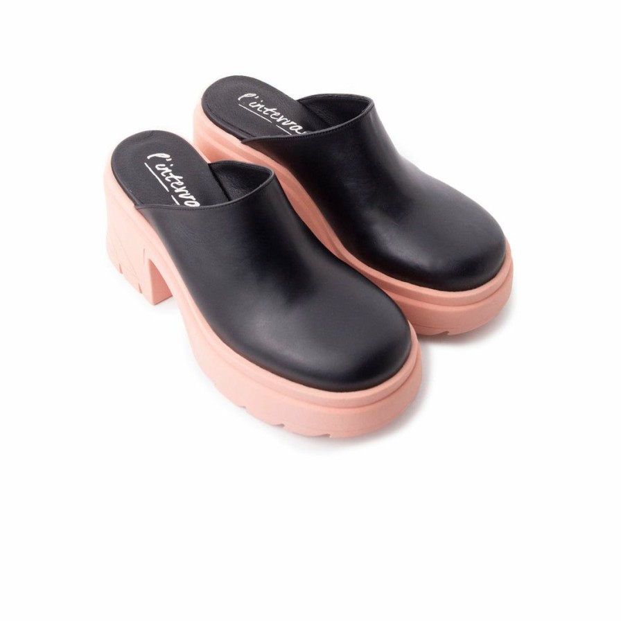 Women L'Intervalle | L'Intervalle Women Silla Black/Pink Leather