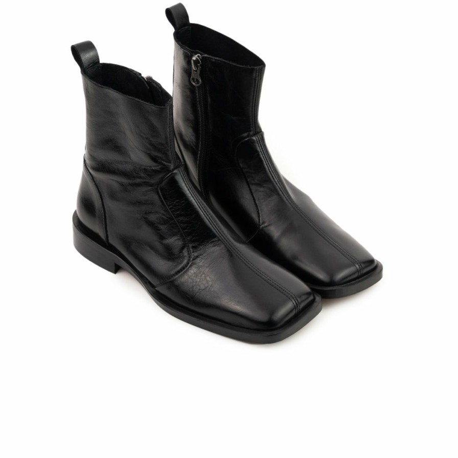 Women L'Intervalle | L'Intervalle Linea Women Black Leather