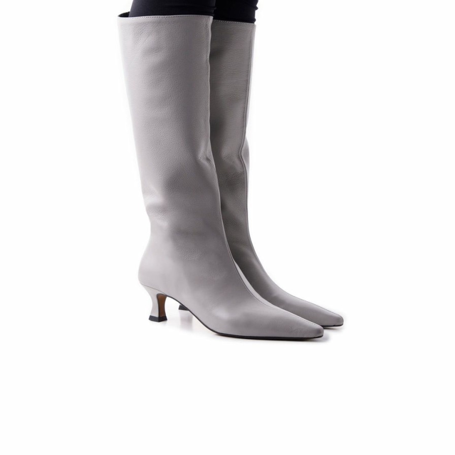 Women L'Intervalle | L'Intervalle Merit Light Grey Leather