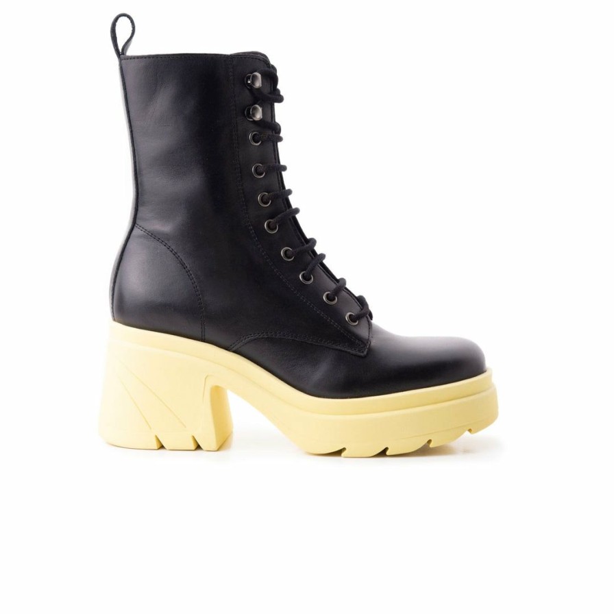 Women L'Intervalle | L'Intervalle Romeo Black/Yellow Leather