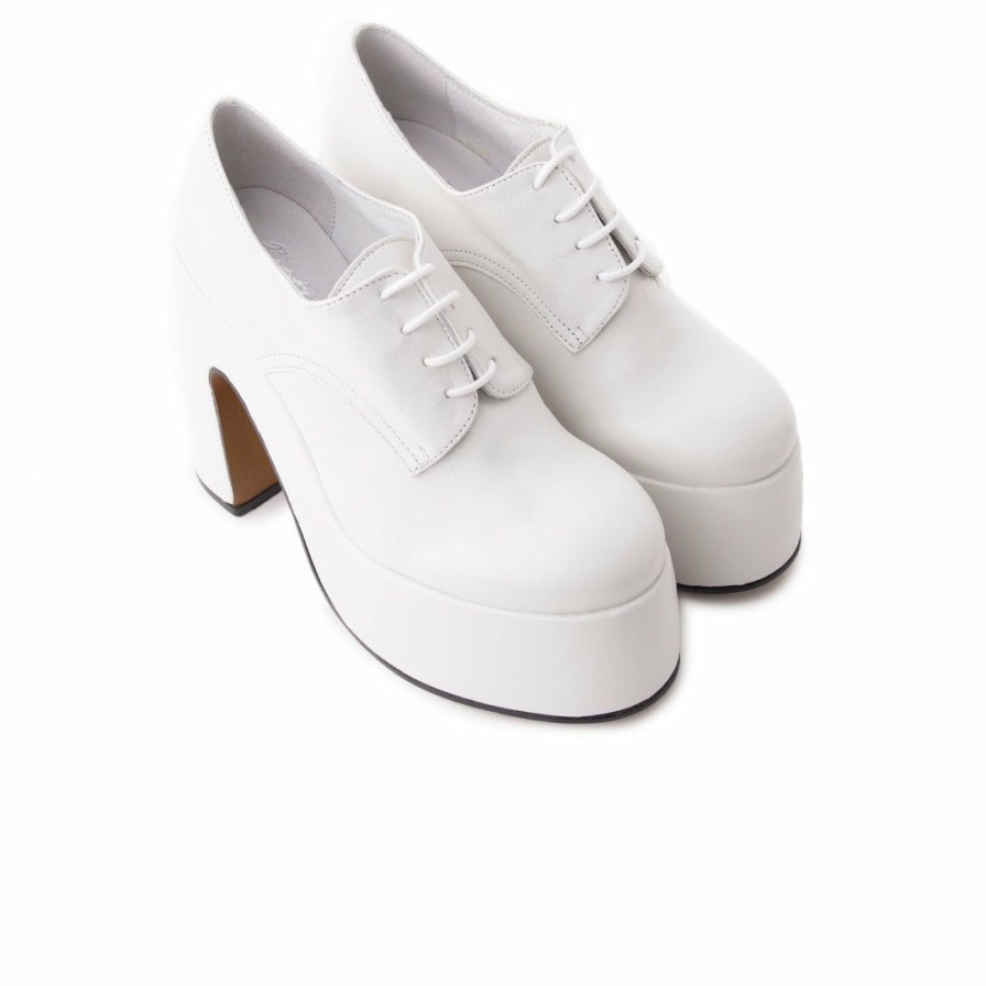 Women L'Intervalle | L'Intervalle Women Beetle White Leather White Leather/Blanc Cuir