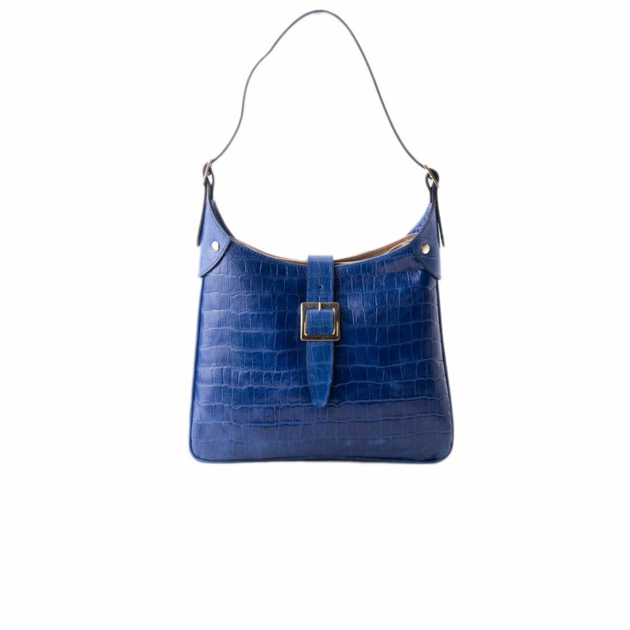 Bags L'Intervalle | L'Intervalle Subway Blue Croco Women Blue Croco/Croco Bleu