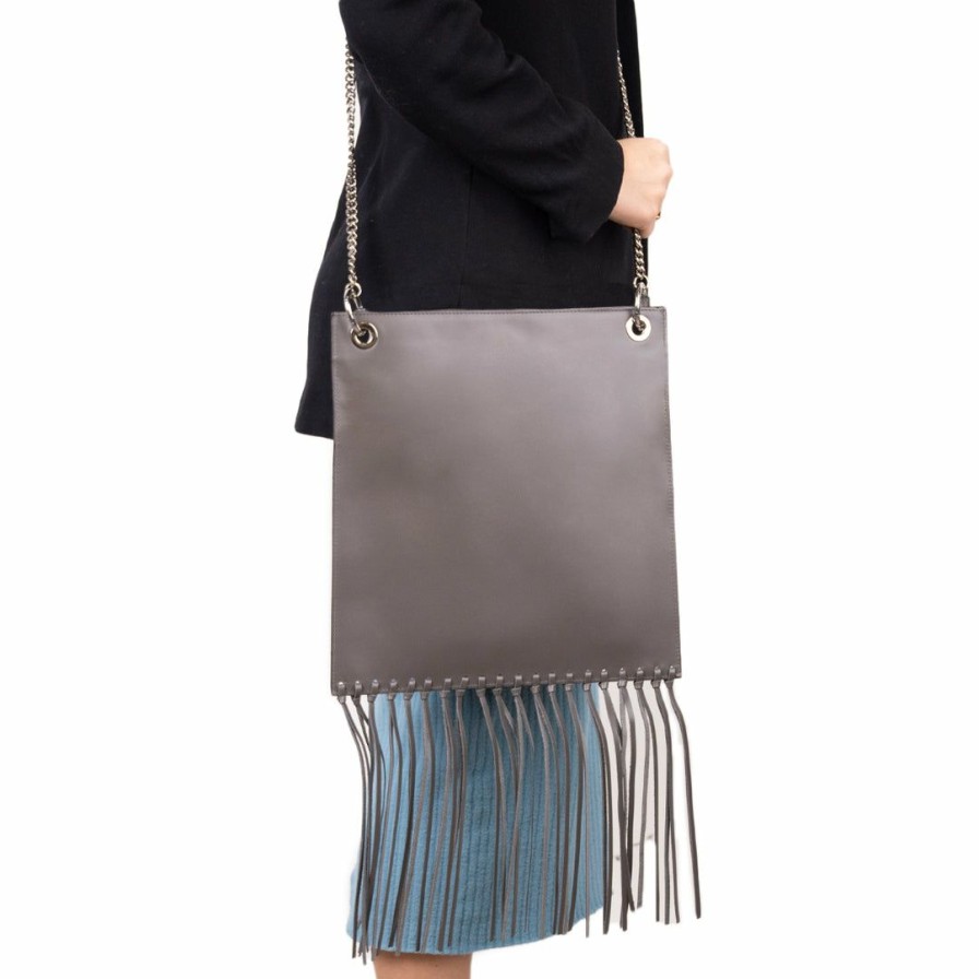 Bags L'Intervalle | L'Intervalle Ritz Dark Grey Leather Dark Grey Leather/Gris Fonce Cuir