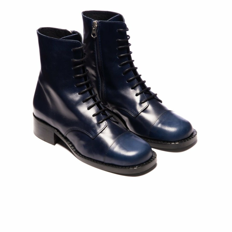 Women L'Intervalle | L'Intervalle Antibes Women Navy Leather