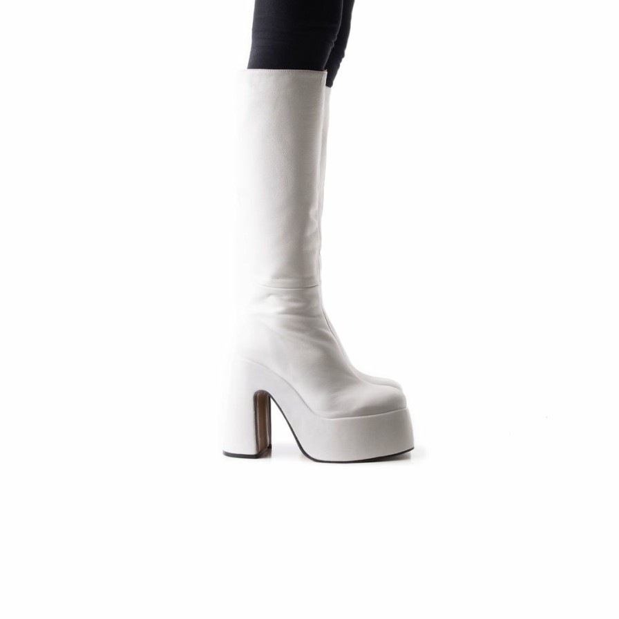 Women L'Intervalle | L'Intervalle Groovy White Leather White Leather/Blanc Cuir