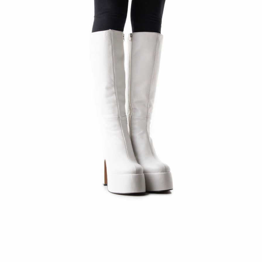 Women L'Intervalle | L'Intervalle Groovy White Leather White Leather/Blanc Cuir