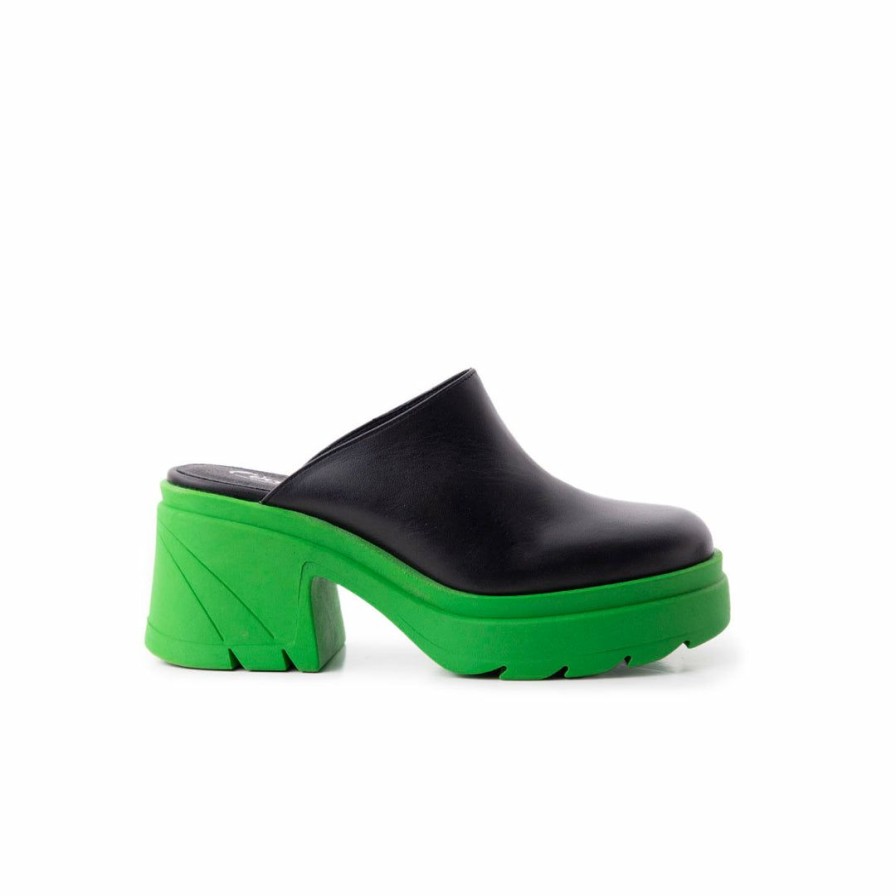 Women L'Intervalle | L'Intervalle Silla Women Black/Green Leather