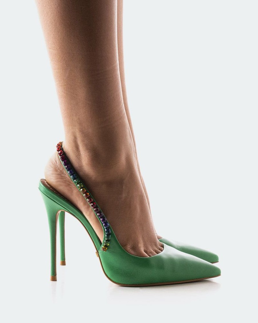 Women L'Intervalle | L'Intervalle Retsina Green Leather Green Leather/Cuir Vert