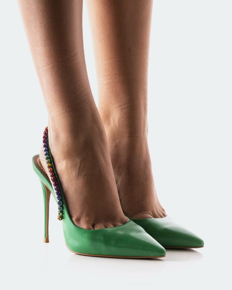 Women L'Intervalle | L'Intervalle Retsina Green Leather Green Leather/Cuir Vert