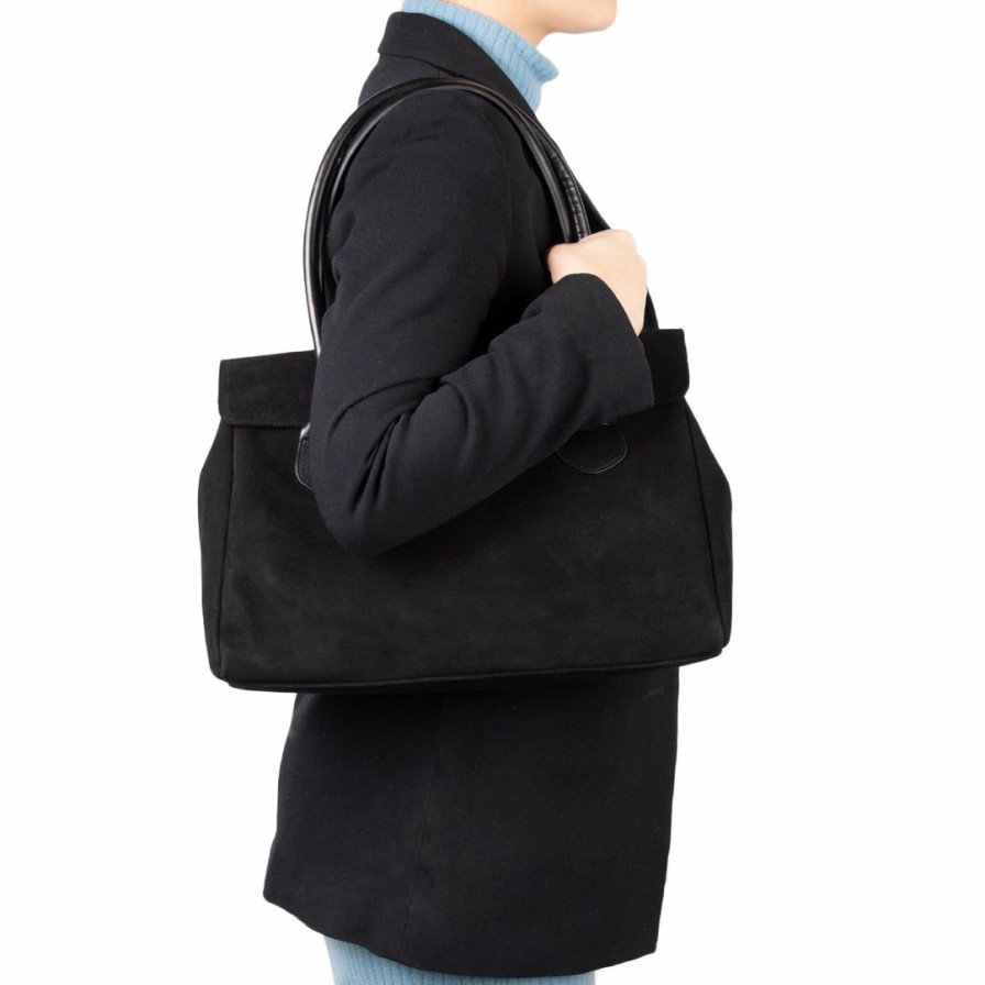 Bags L'Intervalle | L'Intervalle Women Mazarine Black Suede Black Suede/Suede Noir