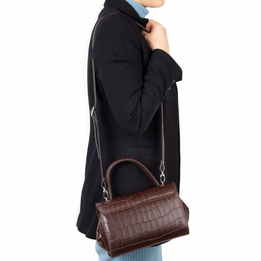 Bags L'Intervalle | L'Intervalle Women Mage Brown Matt Croco Brown Matt Croco/Croco Brun Mat