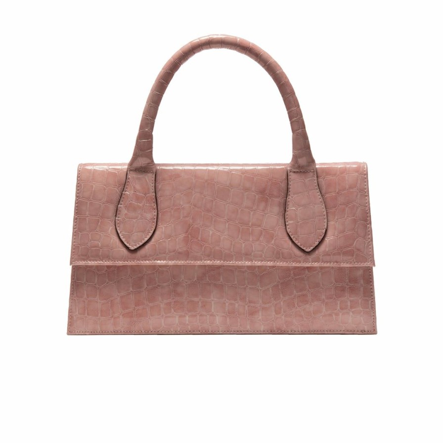 Bags L'Intervalle | L'Intervalle Cameroon Women Light Pink Shiny Croco